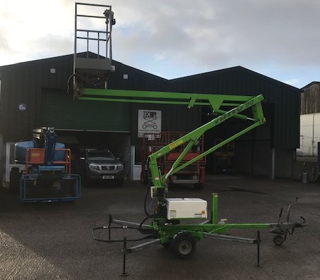 An image of Niftylift battery powered trailer mounted boom lift goes here.