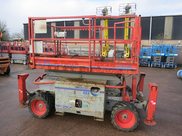 image of 2008 Skyjack SJ6832RT Rough Terrain Diesel Scissor Platform